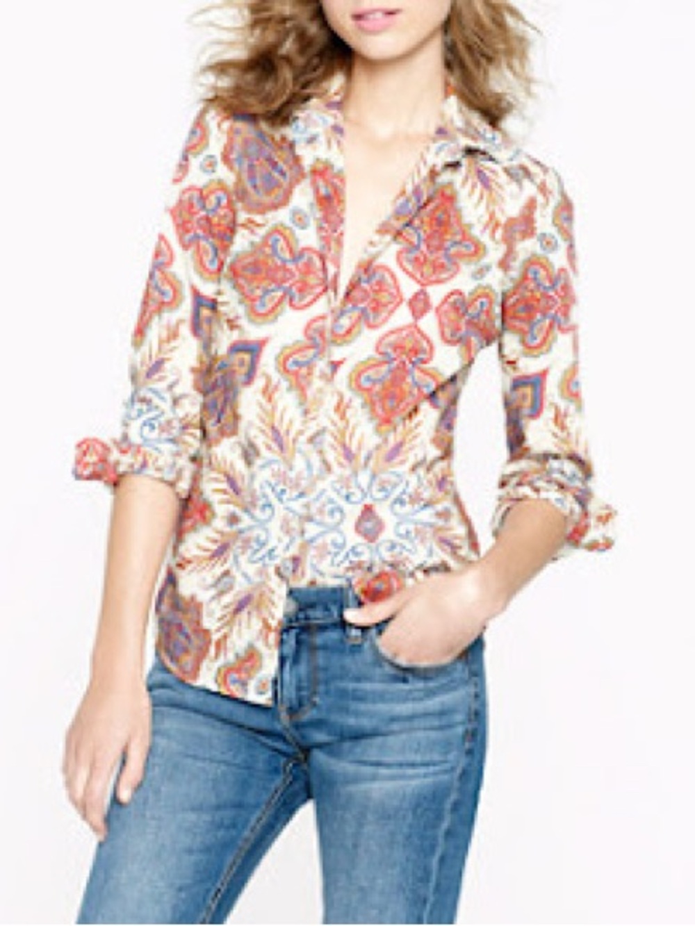 J CREW Liberty Perfect Shirt in Assorted Florals Size 4 - Picture 5 of 5